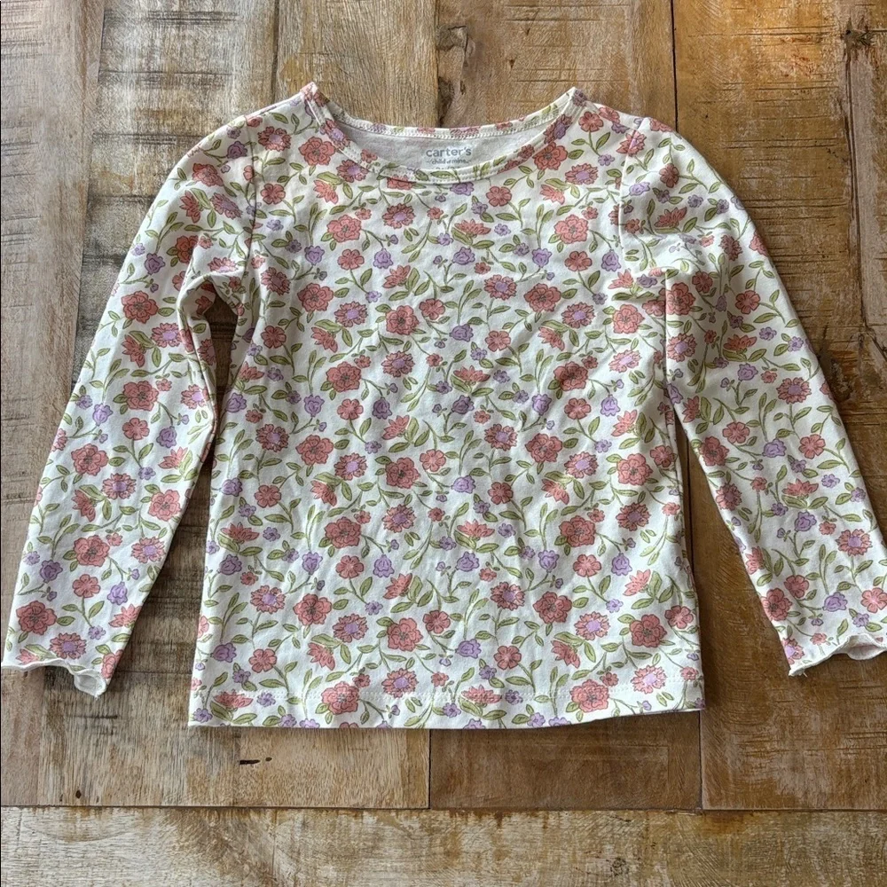 NWOT Carter's Floral Top with Corduroy Pinafore 3t